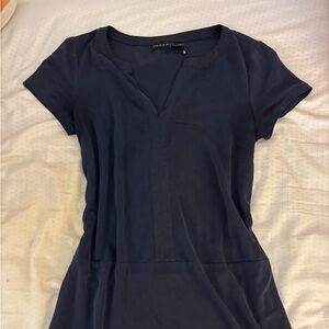 Navy Blue Short Sleeve Dress